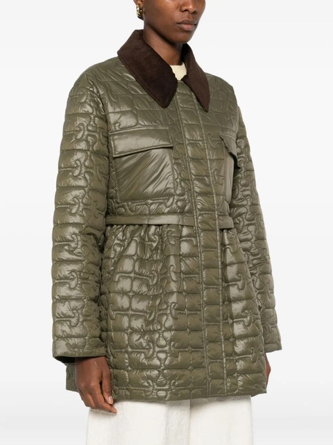 GANNI corduroy collar quilted jacket - Green - zdjęcie produktu nr 2