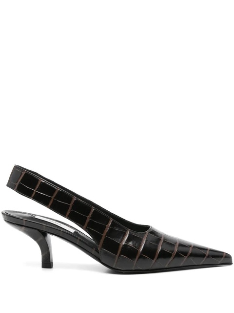 TOTEME 70mm crocodile-effect pumps - Brown - zdjęcie produktu nr 1