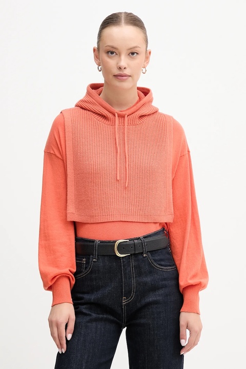 United Colors of Benetton kaptur kolor pomarańczowy 6SCQDU01T - zdjęcie produktu nr 2