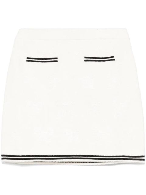 Self-Portrait bow-jacquard mini skirt - White - zdjęcie produktu nr 1