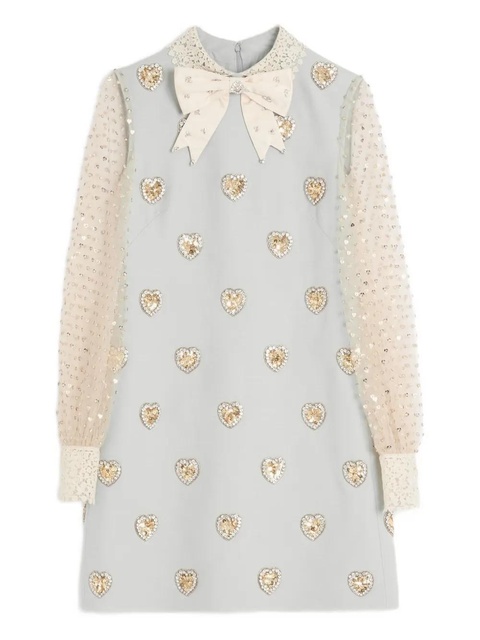 Valentino Garavani Crepe Couture embroidered mini dress - Blue - zdjęcie produktu nr 1