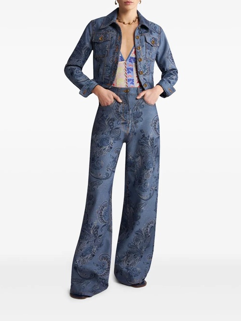 ETRO paisley-print wide-leg jeans - Blue - zdjęcie produktu nr 2