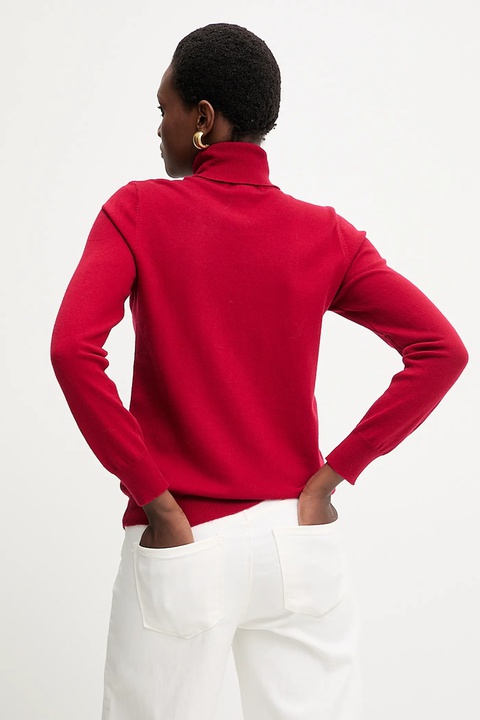 Answear Lab sweter z kaszmirem kolor czerwony lekki z golfem - zdjęcie produktu nr 2
