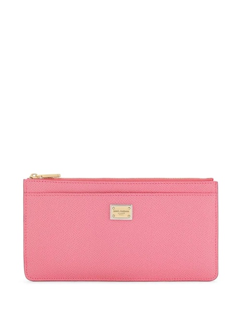 Dolce & Gabbana logo-tag leather card holder - Pink - zdjęcie produktu nr 2