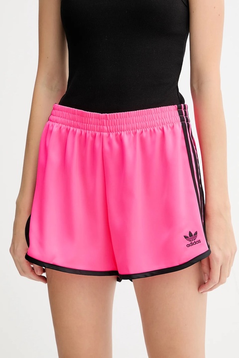 adidas Originals szorty 3s Sprinter damskie kolor różowy z aplikacją high waist JW5062 - zdjęcie produktu nr 1