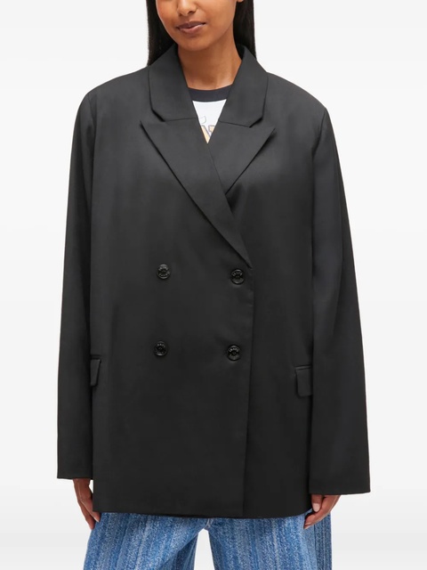 GANNI Calendered double-breasted blazer - Grey - zdjęcie produktu nr 2