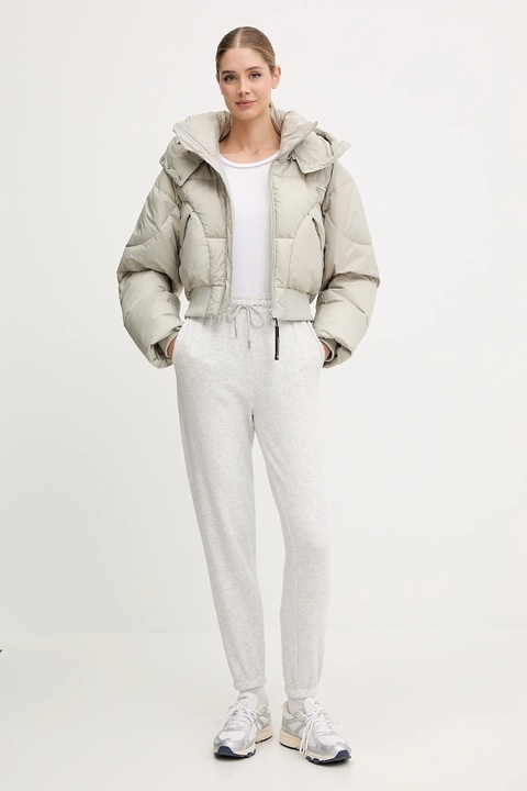 adidas by Stella McCartney kurtka ASMC Crop kolor beżowy zimowa oversize KA0645 - zdjęcie produktu nr 2
