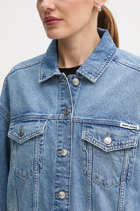 Dkny kurtka jeansowa kolor niebieski przejściowa DJ5J6201 - zdjęcie produktu nr 2