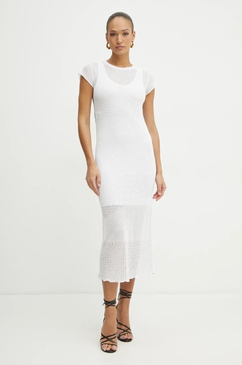 Pinko sukienka kolor biały maxi prosta 104643 A2EB - zdjęcie produktu nr 1