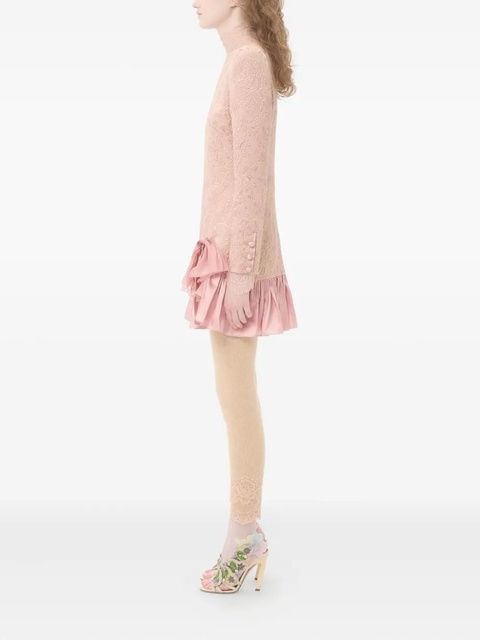 Valentino Garavani floral-jacquard ruffled dress - Pink - zdjęcie produktu nr 2