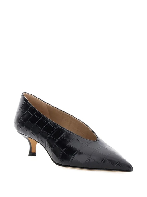 Le Monde Beryl 40mm Babouche crocodile-effect pumps - Black - zdjęcie produktu nr 2