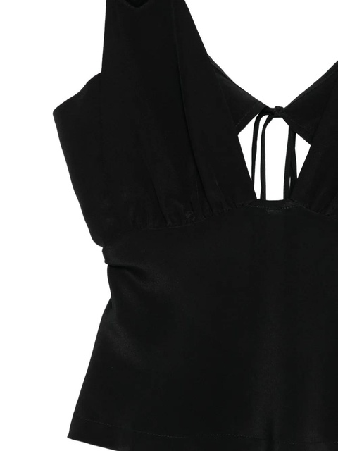 Paris Georgia Bernie tie-front silk camisole - Black - zdjęcie produktu nr 1