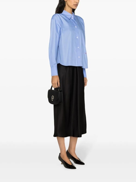 Victoria Beckham logo-embroidered cotton shirt - Blue - zdjęcie produktu nr 2