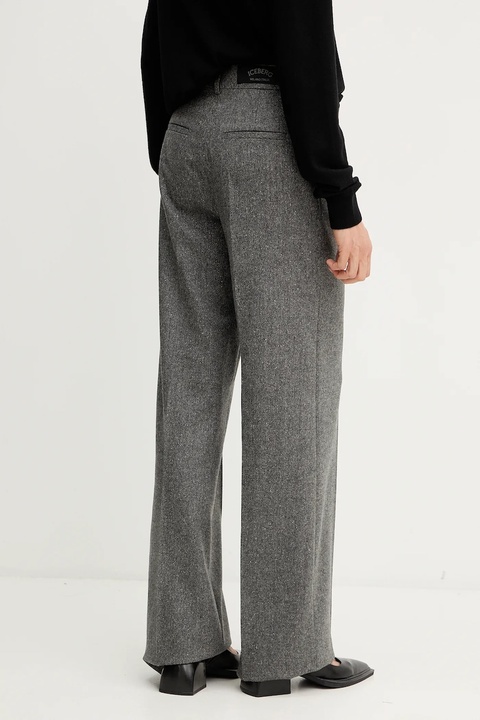 Iceberg spodnie z dodatkiem wełny damskie kolor szary proste high waist B081 3080 - zdjęcie produktu nr 2