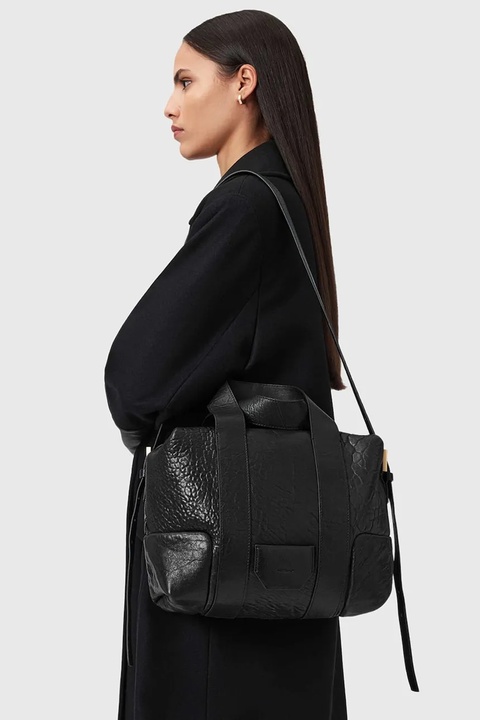 AllSaints torebka skórzana kolor czarny W509XD - zdjęcie produktu nr 1