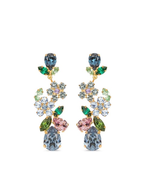 Jennifer Behr Martella floral-crystal earrings - Gold - zdjęcie produktu nr 1
