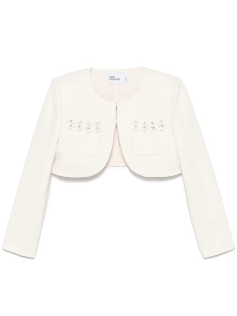 Self-Portrait 3D-sequin crepe jacket - Neutrals - zdjęcie produktu nr 1