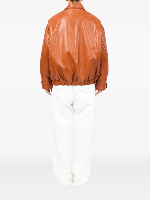 MM6 Maison Margiela zip-up leather jacket - Orange - zdjęcie produktu nr 2