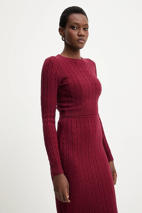 Answear.LAB sweter i spódnica damski kolor bordowy - zdjęcie produktu nr 2