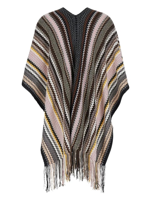 Missoni zigzag-knit fringed poncho - Grey - zdjęcie produktu nr 2