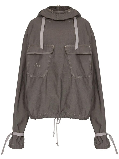 Maison Margiela hooded drawstring-waist denim jacket - Grey - zdjęcie produktu nr 1