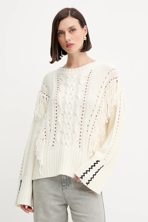 BOSS Orange sweter damski kolor beżowy ciepły 50543949 - zdjęcie produktu nr 1