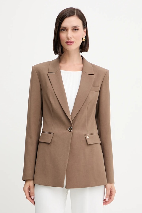 Guess marynarka DOROTHEE kolor brązowy jednorzędowa gładka W5YN41 WHD92 - zdjęcie produktu nr 1