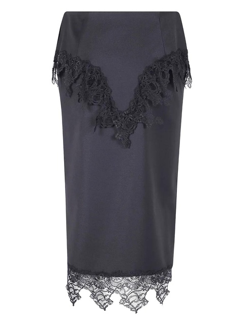 Blumarine lace-trimmed pencil midi skirt - Black - zdjęcie produktu nr 1