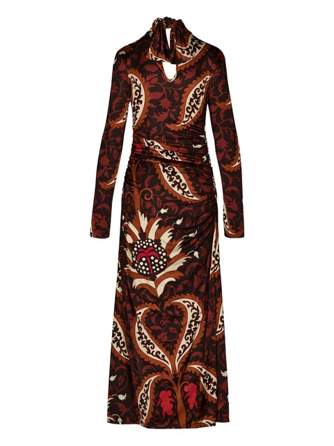 Johanna Ortiz Start Point paisley midi dress - Brown - zdjęcie produktu nr 1