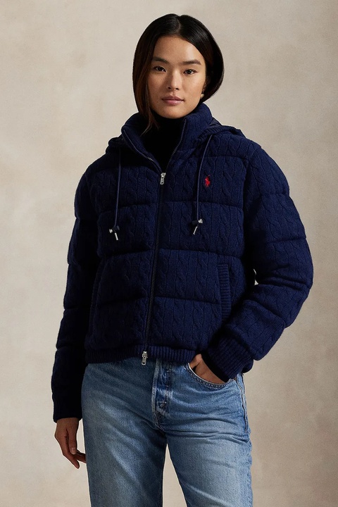 Polo Ralph Lauren kurtka wełniana kolor granatowy zimowa oversize 211A92614 - zdjęcie produktu nr 1