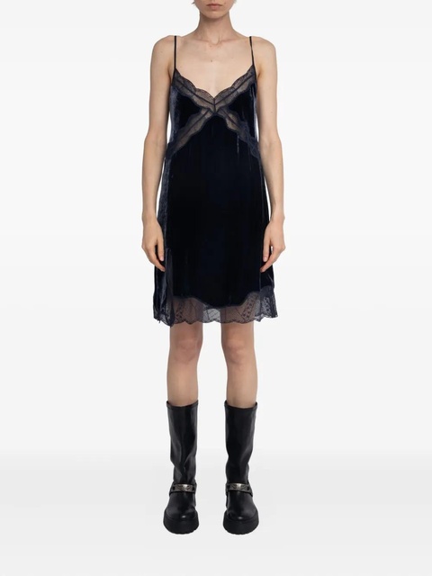 Zadig&Voltaire lace-trim mini dress - Blue - zdjęcie produktu nr 2