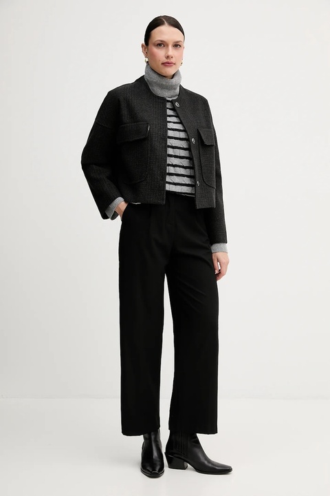 Sandro Ferrone kurtka kolor zielony przejściowa oversize S23YBFBRUCE - zdjęcie produktu nr 2