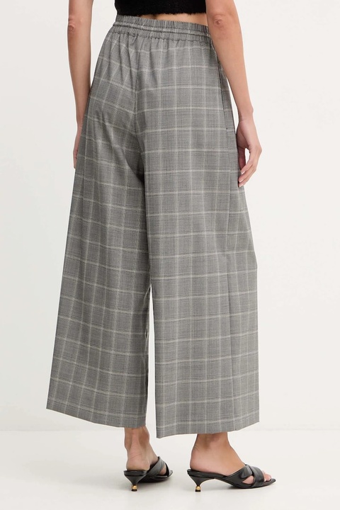 Weekend Max Mara spodnie z dodatkiem wełny LUIGI damskie kolor szary szerokie high waist 2525136082600 - zdjęcie produktu nr 2