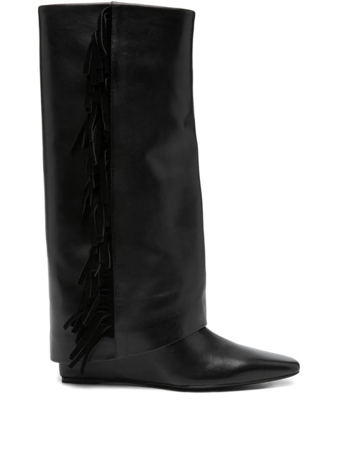 Simkhai Quinn fringed leather boot - Black - zdjęcie produktu nr 1