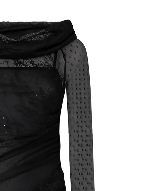 PINKO lace-detail cowl-neck maxi dress - Black - zdjęcie produktu nr 2