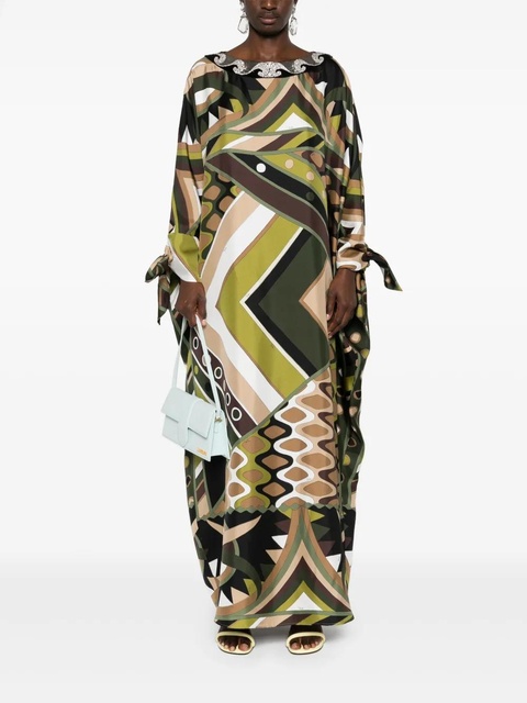 PUCCI Vivara-print silk kaftan dress - Brown - zdjęcie produktu nr 2