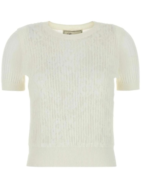 Blumarine ribbed-knit T-shirt - White - zdjęcie produktu nr 1