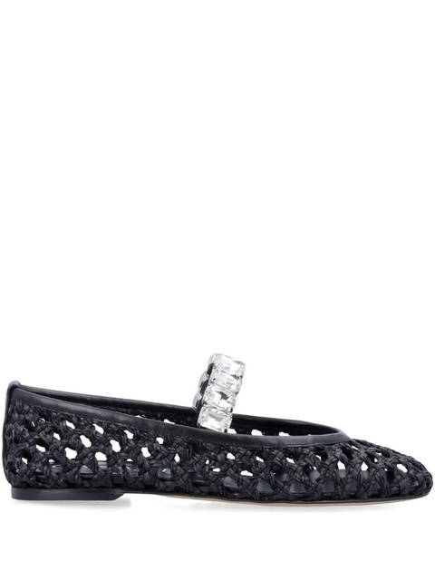 Casadei crystal-embellished ballet flats - Black - zdjęcie produktu nr 1