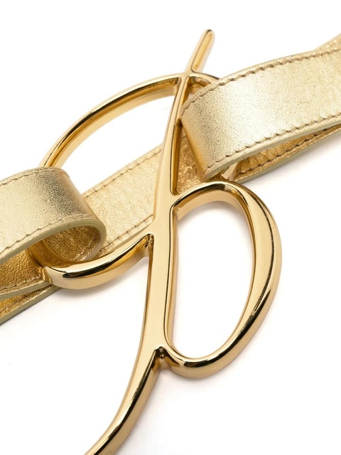 Blumarine logo-buckle leather belt - Gold - zdjęcie produktu nr 2