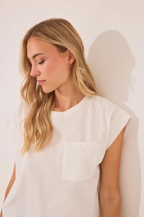 women'secret t-shirt bawełniany damska kolor biały bawełniana 3592405 - zdjęcie produktu nr 2