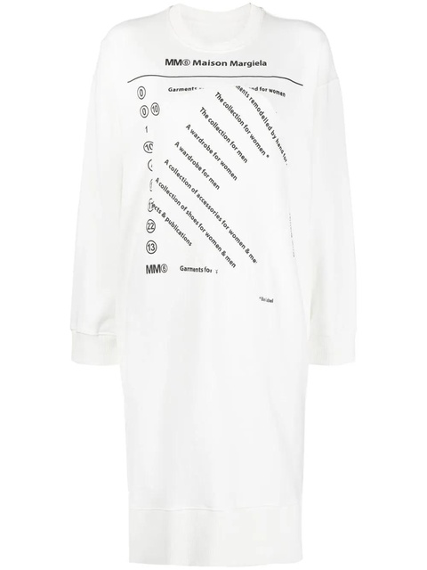 MM6 Maison Margiela logo print sweatshirt dress - White - zdjęcie produktu nr 1