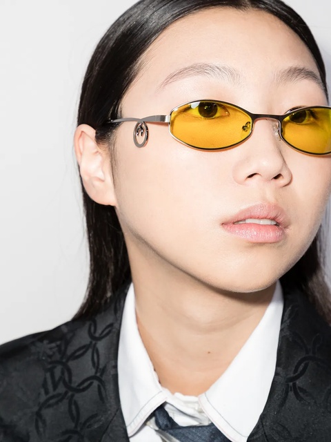 Marine Serre x Vuarnet Swirl oval-frame sunglasses - Yellow - zdjęcie produktu nr 2