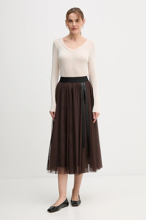 Joop! spódnica kolor brązowy midi rozkloszowana 30046657 - zdjęcie produktu nr 2