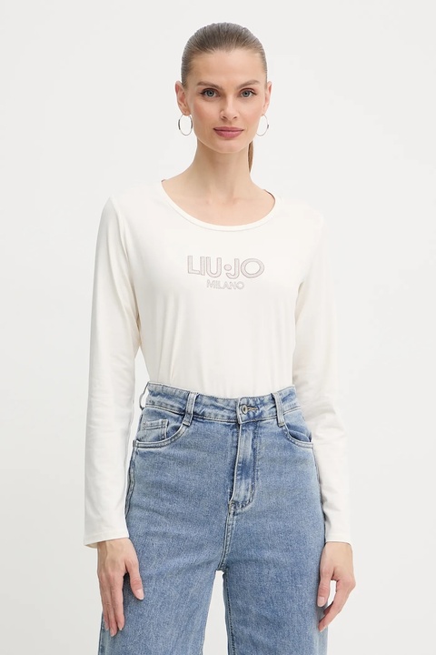Liu Jo longsleeve kolor beżowy TF5169.JS003 - zdjęcie produktu nr 1