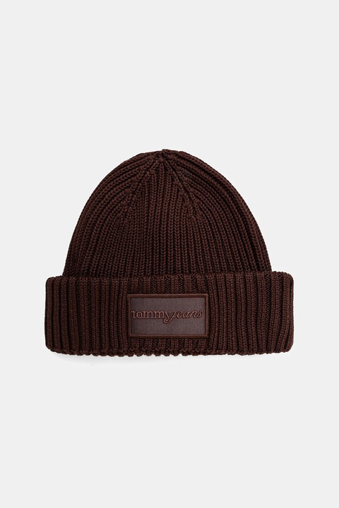 Tommy Jeans czapka bawełniana kolor brązowy AW0AW17909 - zdjęcie produktu nr 1