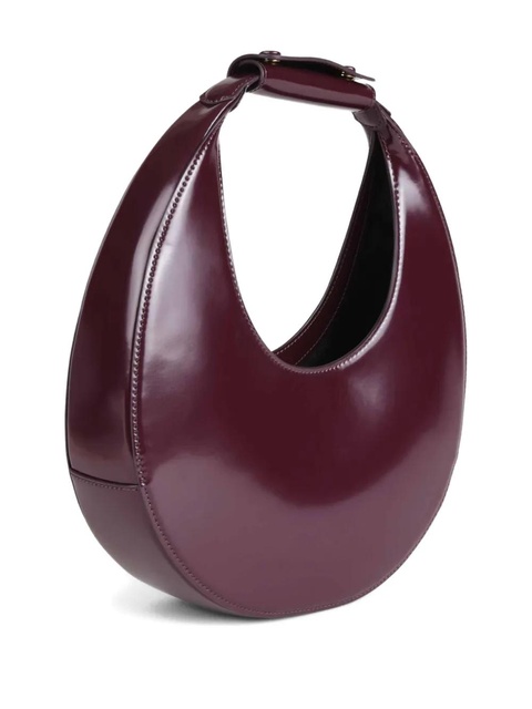 STAUD Moon crescent patent-leather tote bag - Red - zdjęcie produktu nr 2