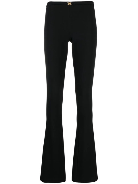 Blumarine logo-buckle flared trousers - Black - zdjęcie produktu nr 1