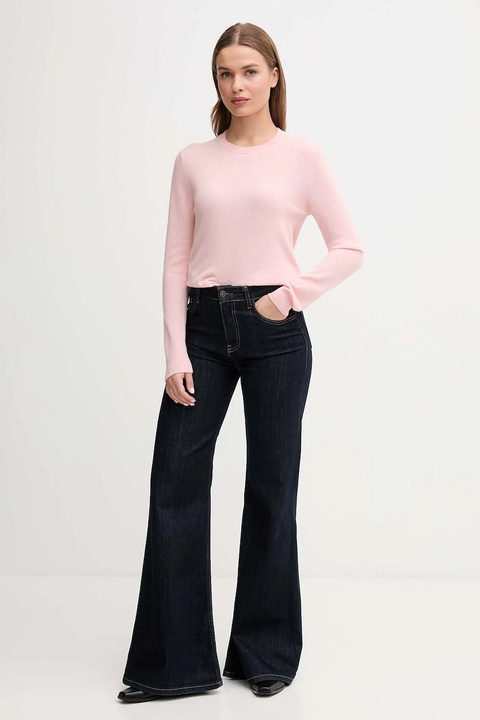 United Colors of Benetton sweter wełniany damski kolor różowy lekki - zdjęcie produktu nr 2