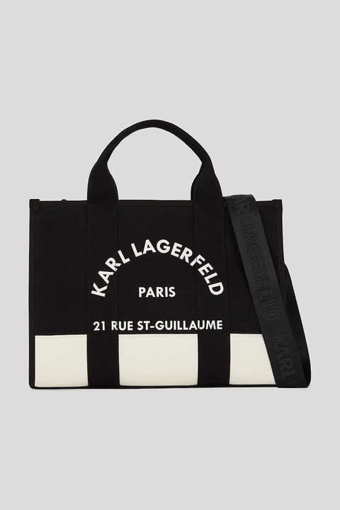 Karl Lagerfeld torebka bawełniana kolor czarny A3W50025 - zdjęcie produktu nr 1