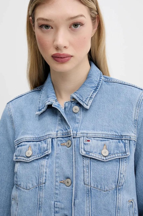 Tommy Jeans kurtka jeansowa kolor niebieski przejściowa DW0DW20123 - zdjęcie produktu nr 2